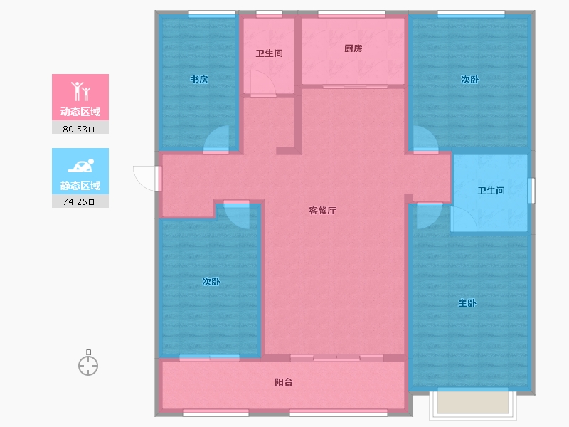 山东省-菏泽市-花都绿地-140.00-户型库-动静分区