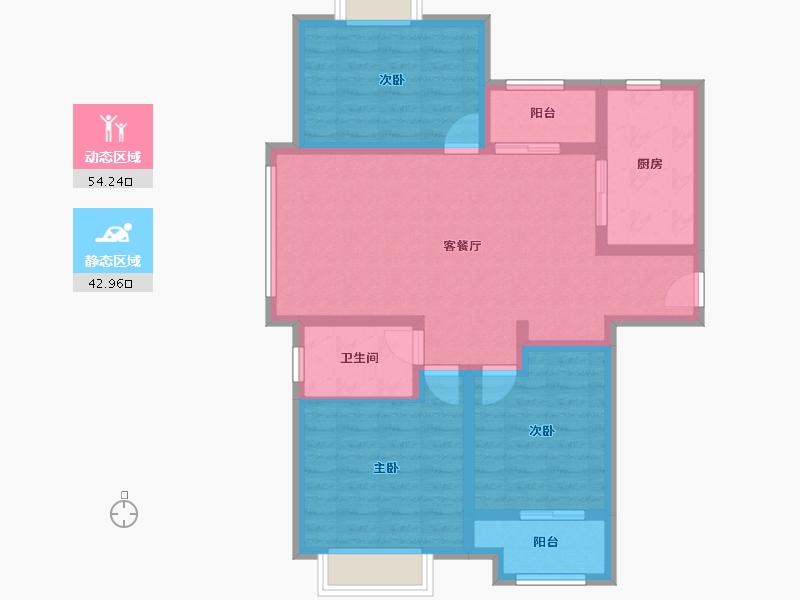 江苏省-徐州市-星河湾-86.37-户型库-动静分区