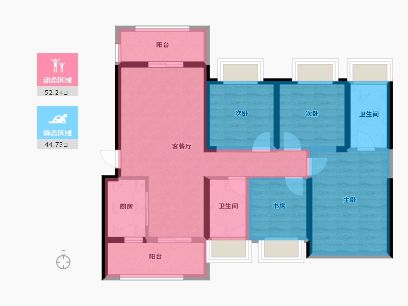 广东省-惠州市-御湖官邸-85.00-户型库-动静分区