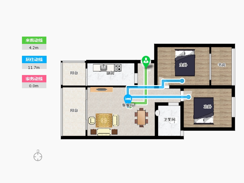 四川省-成都市-利通上优水岸-62.58-户型库-动静线