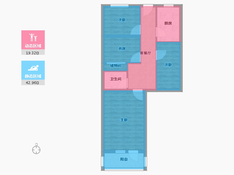 北京-北京市-月坛南街18号院-54.53-户型库-动静分区