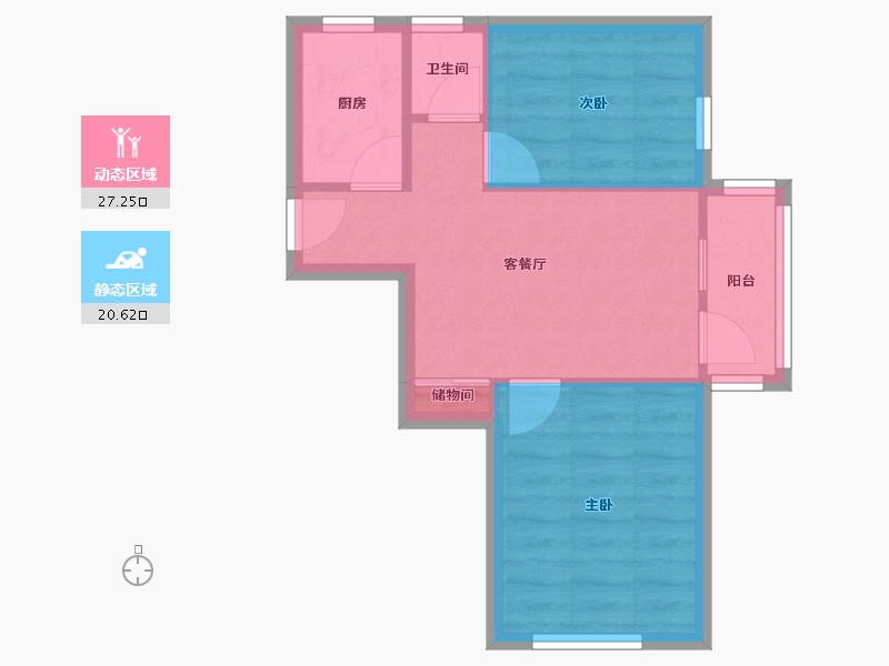 北京-北京市-华威北里-42.58-户型库-动静分区