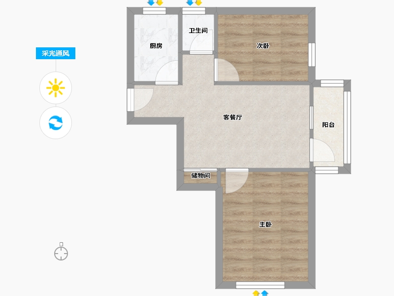 北京-北京市-华威北里-42.58-户型库-采光通风