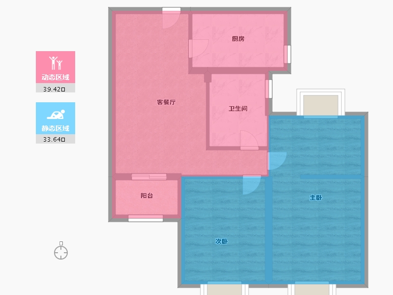 湖北省-武汉市-龙湖春江郦城-65.00-户型库-动静分区