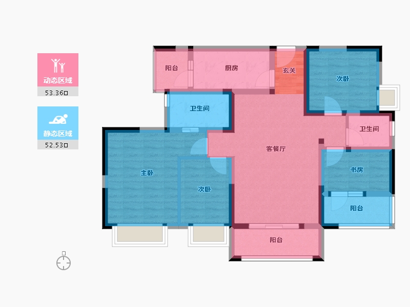 四川省-成都市-白鹤一号-92.91-户型库-动静分区