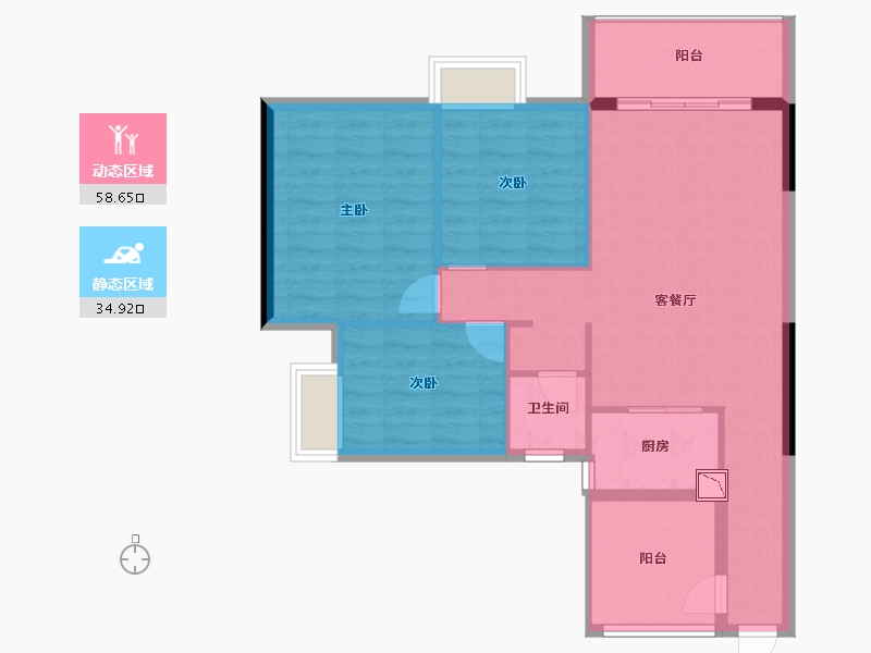 广西壮族自治区-南宁市-桂豪欣苑-84.69-户型库-动静分区