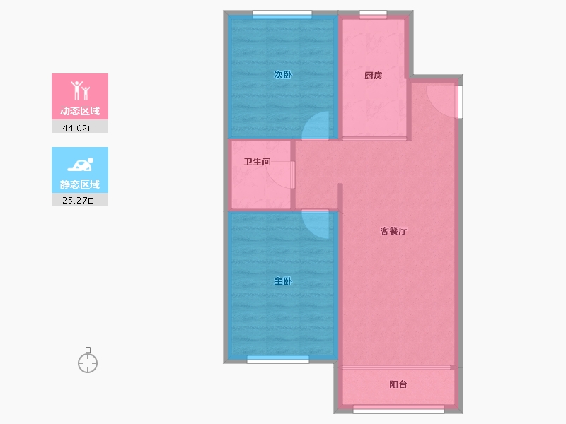 黑龙江省-哈尔滨市-龙福家园-62.48-户型库-动静分区