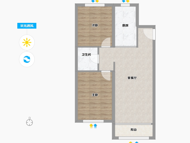 黑龙江省-哈尔滨市-龙福家园-62.48-户型库-采光通风