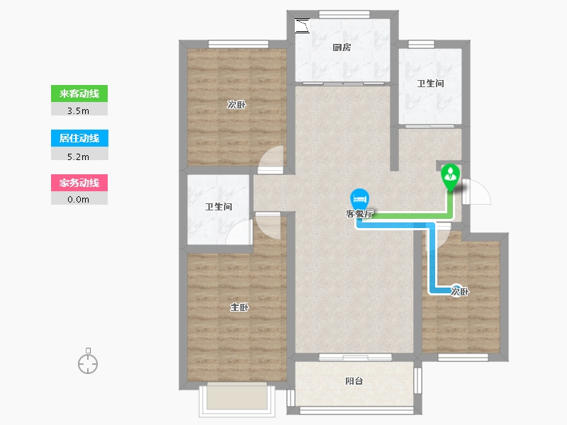 山西省-朔州市-鸿福嘉园-88.99-户型库-动静线