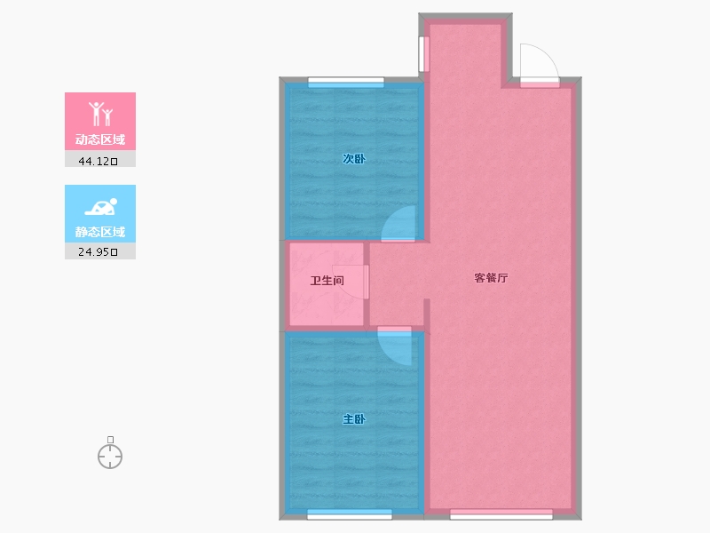 黑龙江省-哈尔滨市-龙福家园-62.24-户型库-动静分区