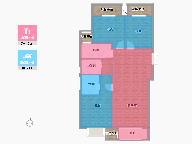 黑龙江省-哈尔滨市-中盟首府-89.71-户型库-动静分区