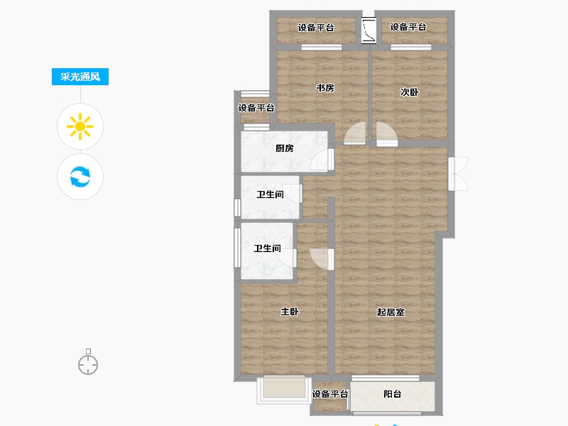 黑龙江省-哈尔滨市-中盟首府-89.71-户型库-采光通风