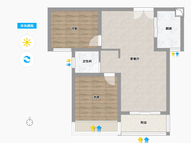 河南省-洛阳市-建业・贰号城邦-62.00-户型库-采光通风