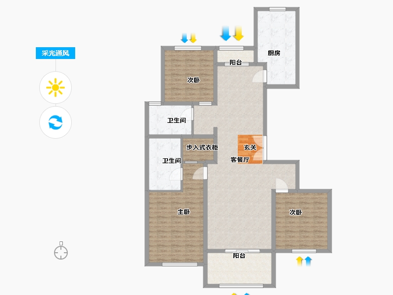 河北省-石家庄市-翰林国际-140.00-户型库-采光通风