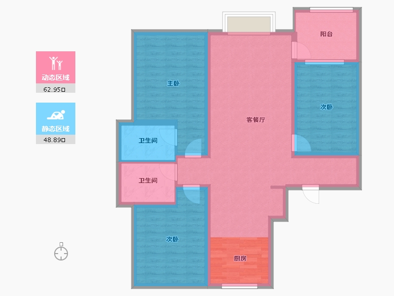 河南省-新乡市-蓝堡湾-99.83-户型库-动静分区