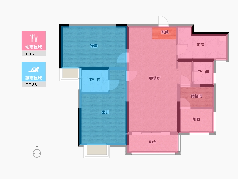 湖南省-长沙市-中建悦和城-86.41-户型库-动静分区