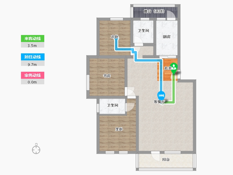 新疆维吾尔自治区-乌鲁木齐市-橄榄庄园-97.57-户型库-动静线