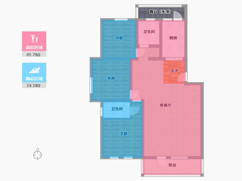 新疆维吾尔自治区-乌鲁木齐市-橄榄庄园-97.57-户型库-动静分区