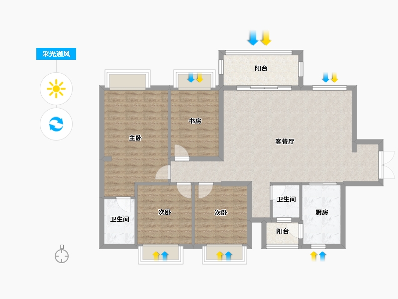 贵州省-贵阳市-中铁阅山湖-112.88-户型库-采光通风