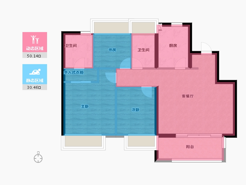 上海-上海市-保利玲玥公馆-72.00-户型库-动静分区