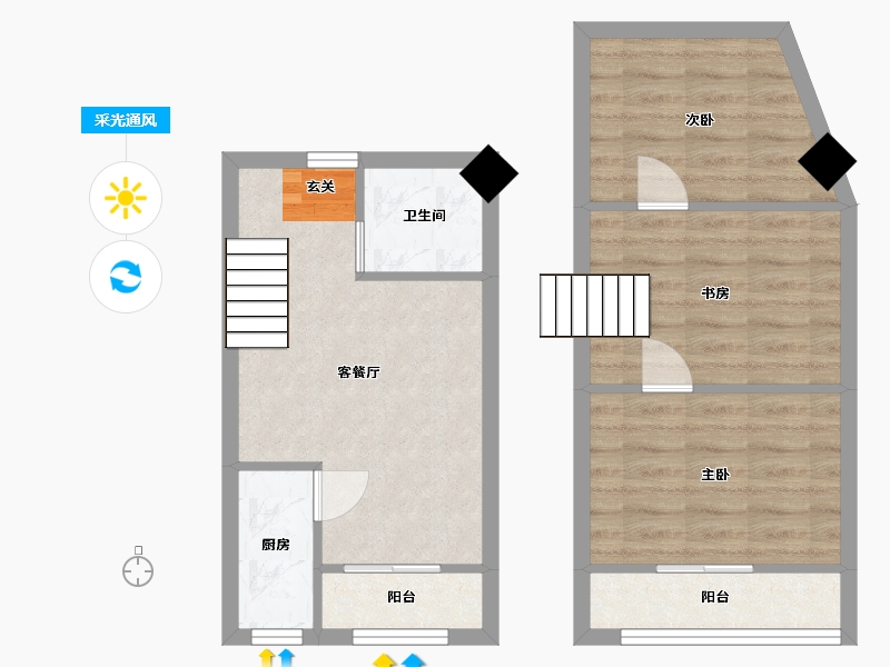 湖北省-武汉市-四新中央生活区-60.32-户型库-采光通风