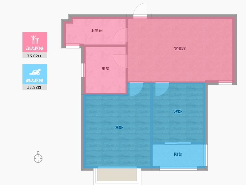 上海-上海市-外冈新苑-62.45-户型库-动静分区