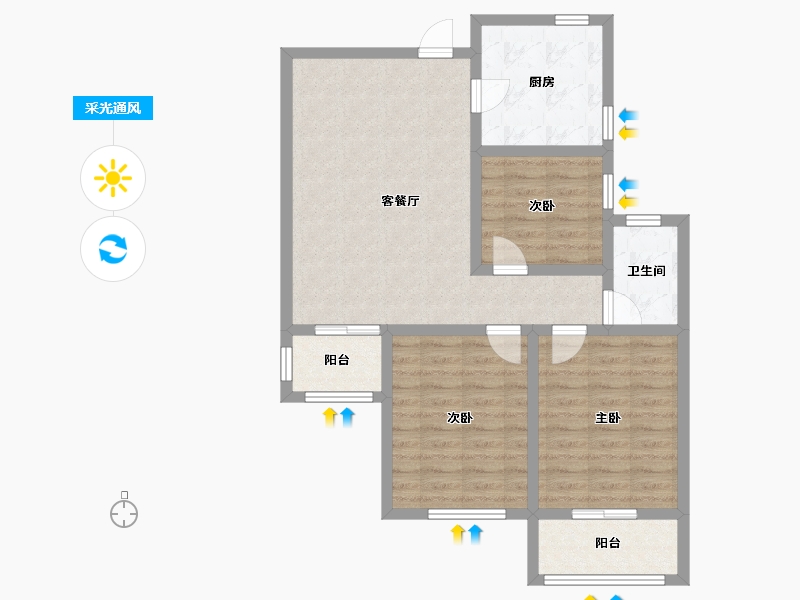 山西省-运城市-凤凰苑-81.38-户型库-采光通风