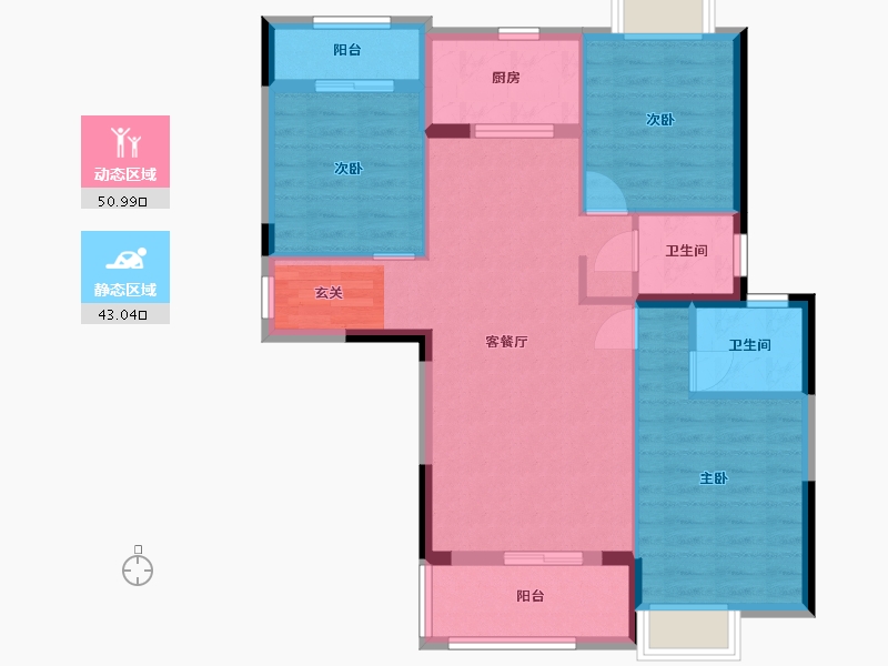 湖北省-武汉市-御湖园-84.40-户型库-动静分区