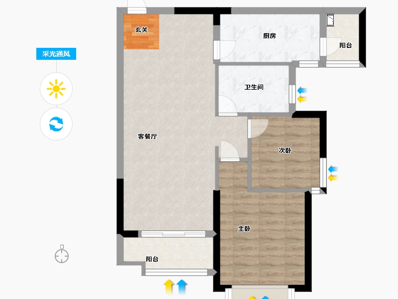 湖北省-武汉市-武汉恒大文化旅游城-67.06-户型库-采光通风