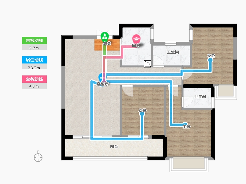 福建省-福州市-永鸿名城-87.03-户型库-动静线