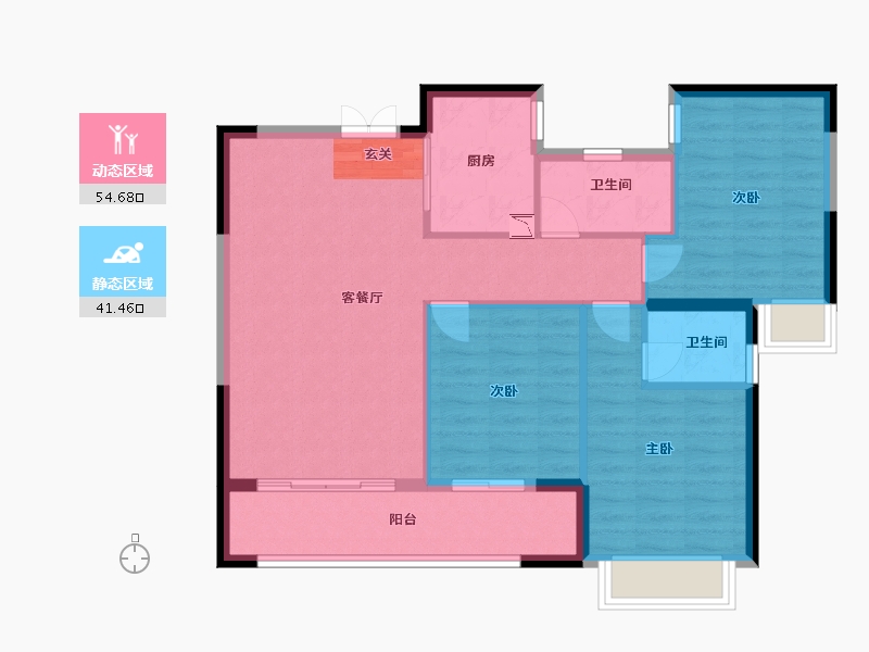 福建省-福州市-永鸿名城-87.03-户型库-动静分区