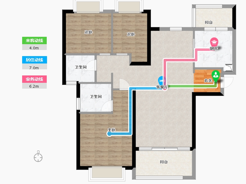 福建省-福州市-龙岩恒大绿洲-101.61-户型库-动静线