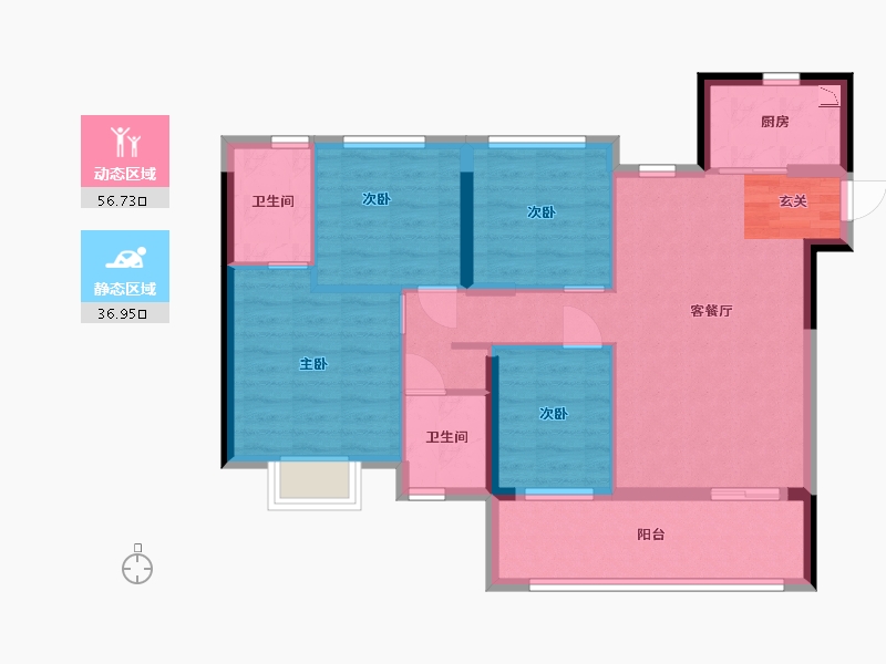 福建省-福州市-壹号学府-83.57-户型库-动静分区