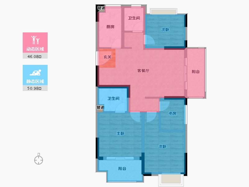 江苏省-南京市-茉里-87.00-户型库-动静分区