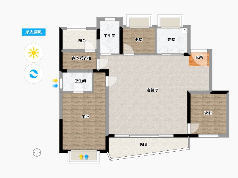 福建省-福州市-旭辉・江山�出-110.25-户型库-采光通风