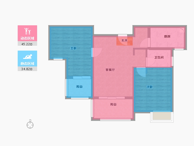 山东省-烟台市-金浦御龙湾-71.03-户型库-动静分区