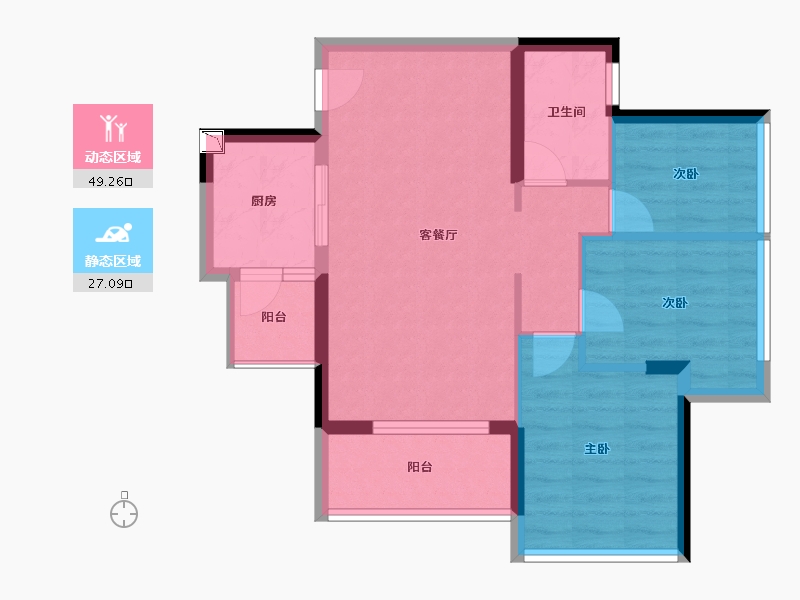 广东省-广州市-新鸿基・御华园-68.23-户型库-动静分区