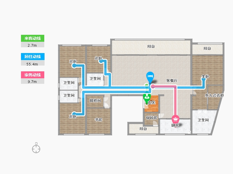 重庆-重庆市-香港置地・壹号半岛-309.81-户型库-动静线