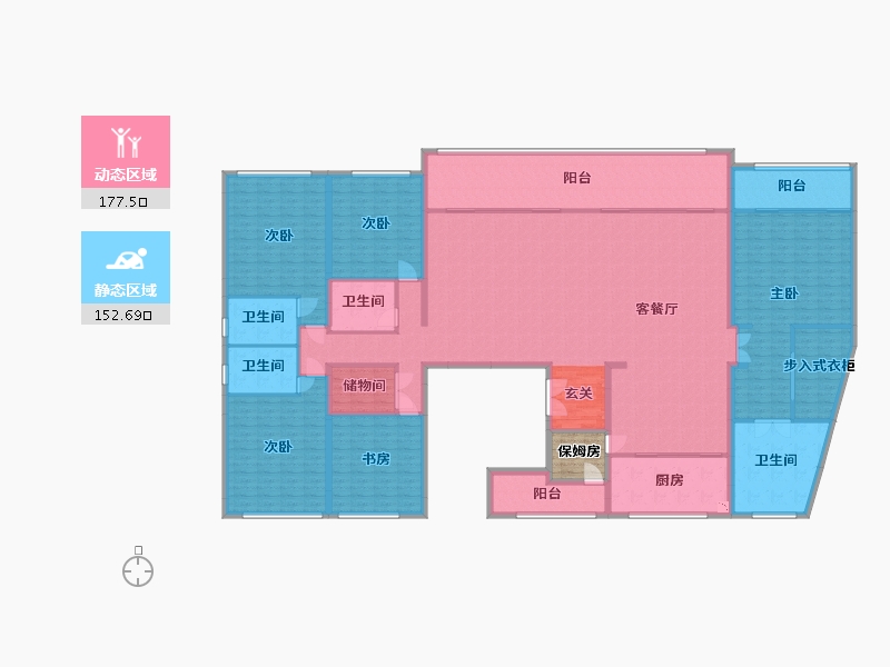 重庆-重庆市-香港置地・壹号半岛-309.81-户型库-动静分区