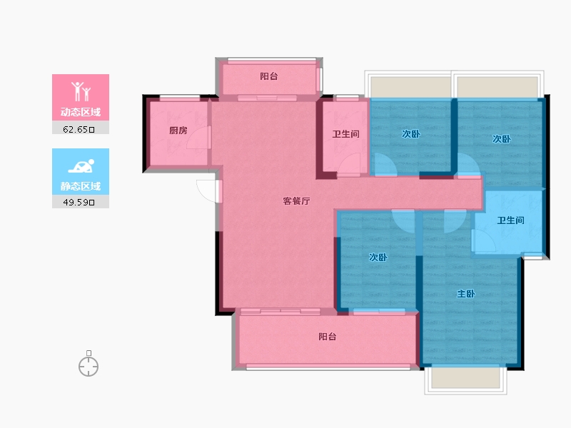 广东省-中山市-敏捷紫岭国际-100.51-户型库-动静分区