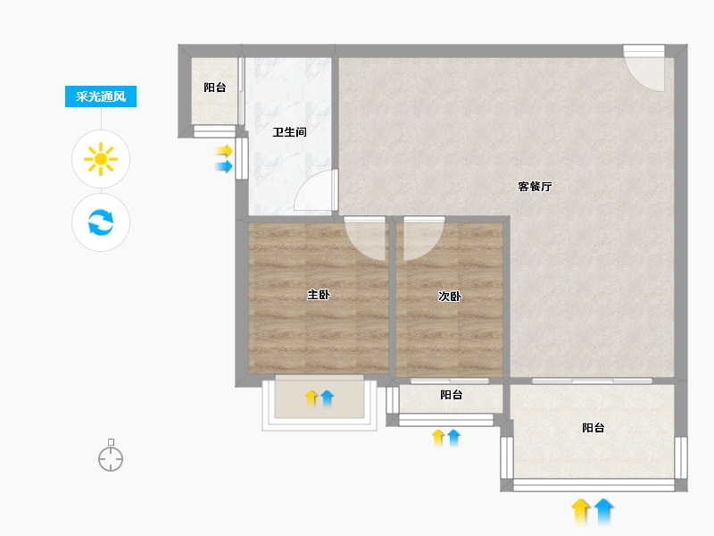 广东省-深圳市-西海明珠-56.96-户型库-采光通风