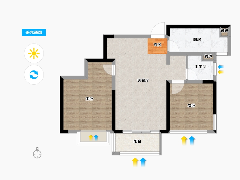 江苏省-南京市-星叶欢乐城-71.44-户型库-采光通风