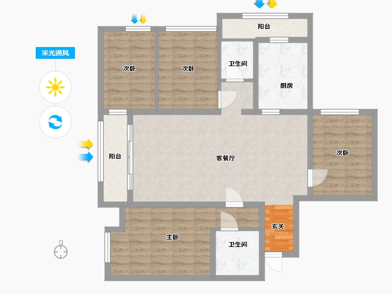 四川省-巴中市-壹品-99.25-户型库-采光通风