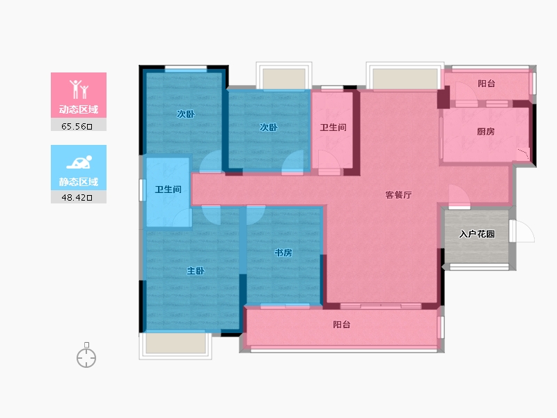 广东省-惠州市-实地常春藤-105.79-户型库-动静分区