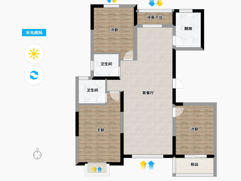 山西省-运城市-天府苑-102.02-户型库-采光通风