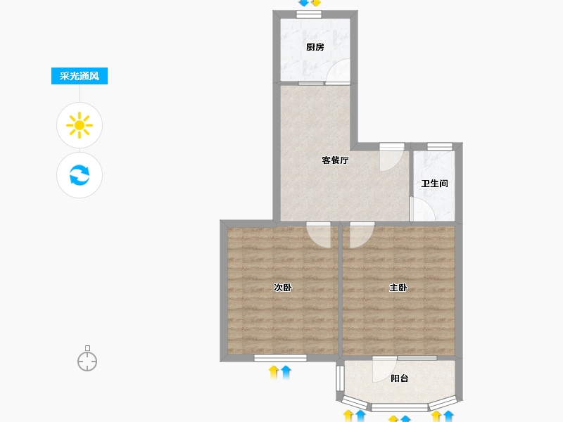 江苏省-南京市-绣花巷8号-55.69-户型库-采光通风