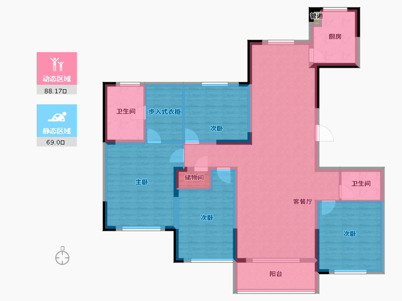 江苏省-南京市-仁恒江湾世纪-141.57-户型库-动静分区