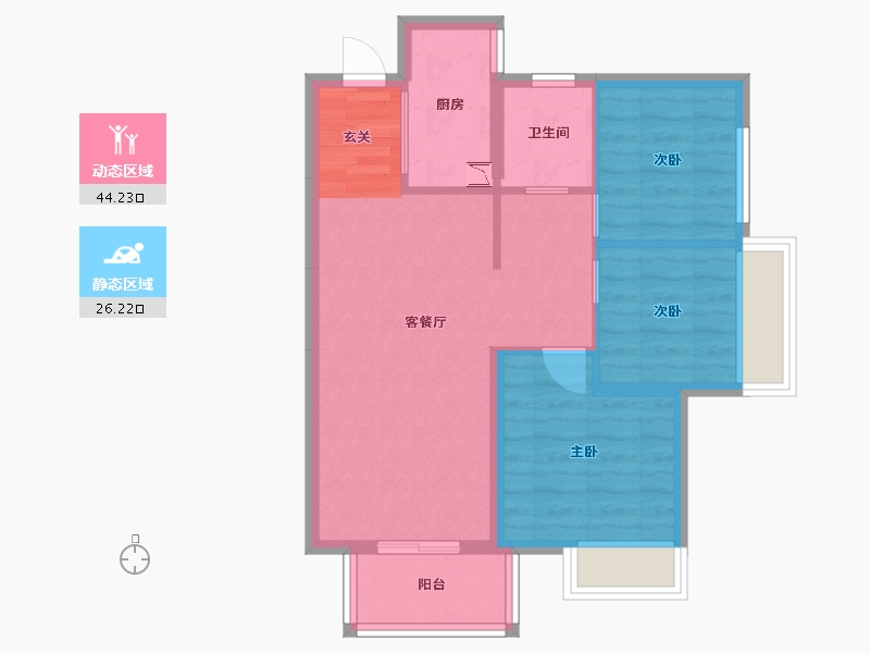 广西壮族自治区-南宁市-印象愉景湾-62.65-户型库-动静分区