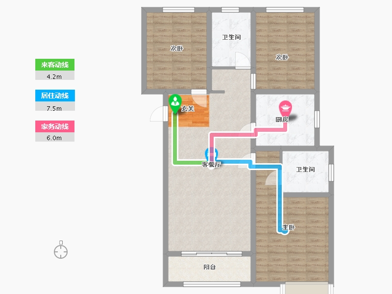 山东省-菏泽市-上海现代城-105.16-户型库-动静线