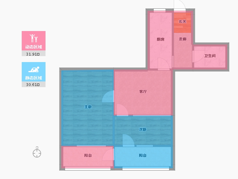 北京-北京市-建设部大院-55.67-户型库-动静分区